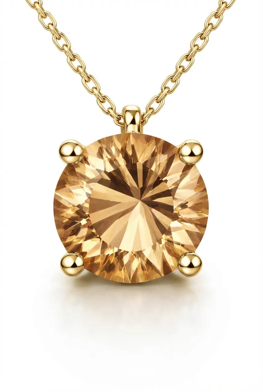 AÏNE Wine Topaz Pendant Yellow Gold