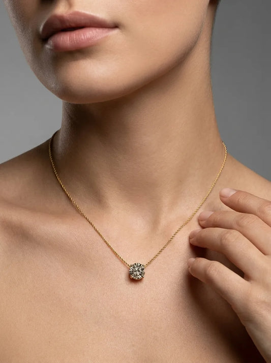 AЇNE Eclipse Topaz Pendant in Yellow Gold