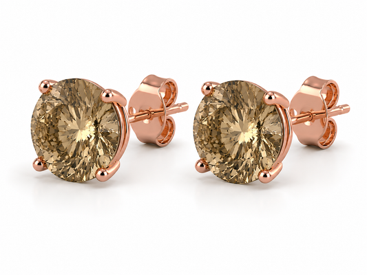AЇNE Eclipse Topaz Studs in Rose Gold