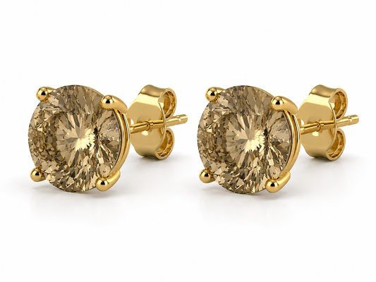 AЇNE Eclipse Topaz Studs in Yellow Gold