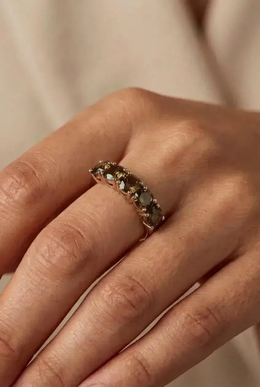 AÏNE Amber Wine Topaz Ring Rose Gold