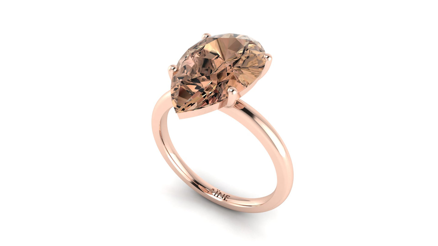 AЇNE Champagne Topaz Ring in Rose Gold