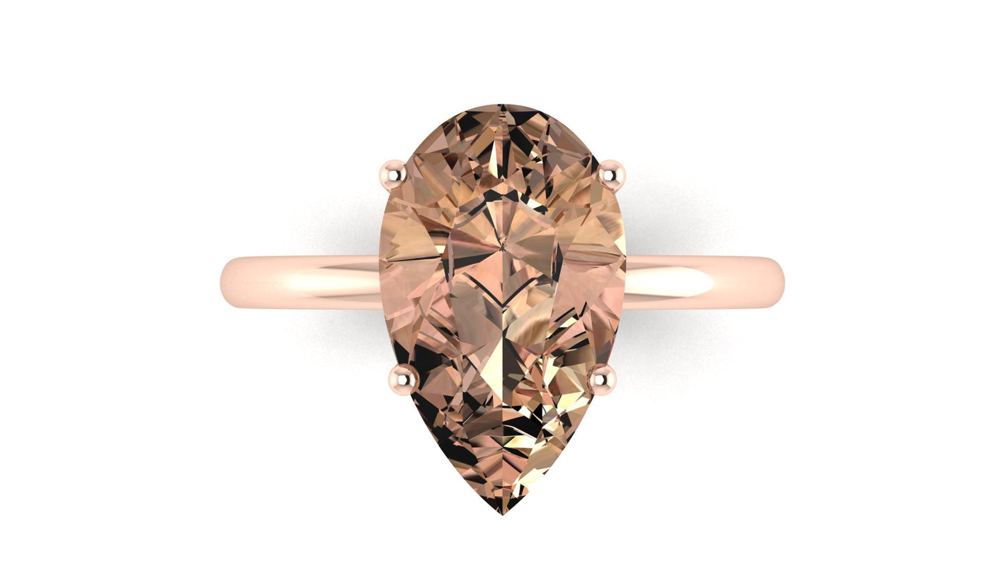 AЇNE Champagne Topaz Ring in Rose Gold