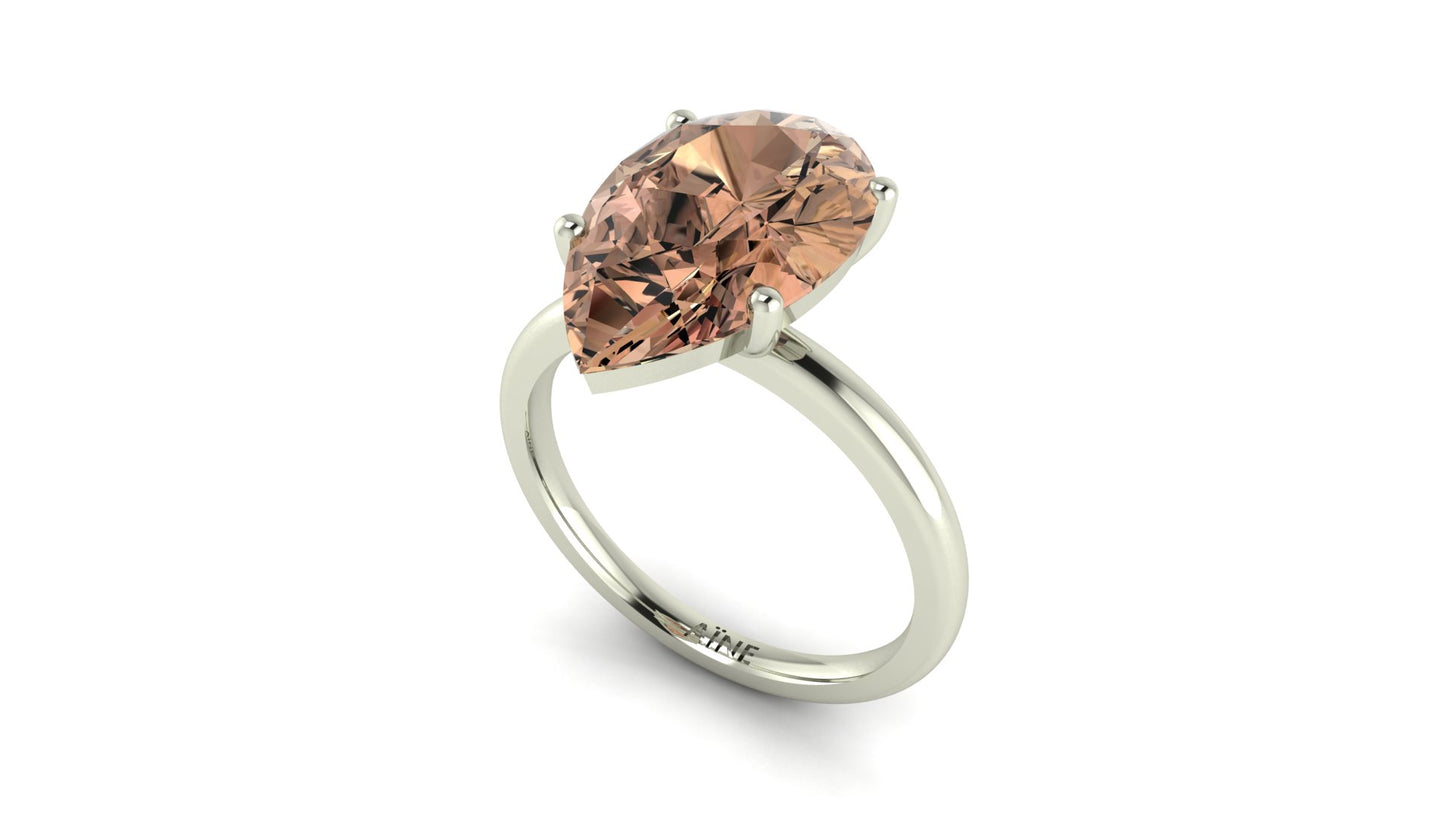 AЇNE Champagne Topaz Ring in White Gold