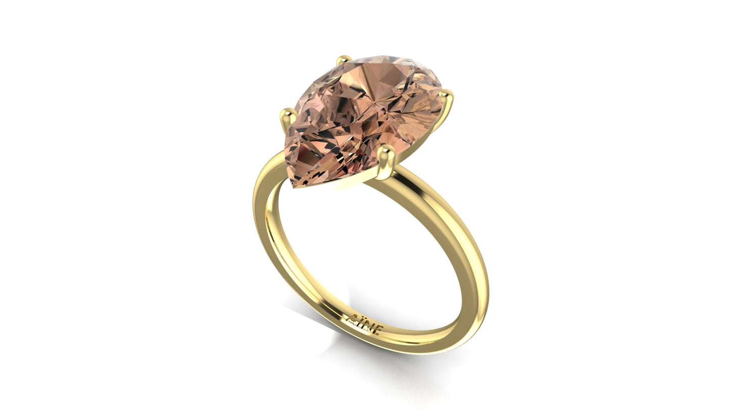 AЇNE Champagne Topaz Ring in Yellow Gold