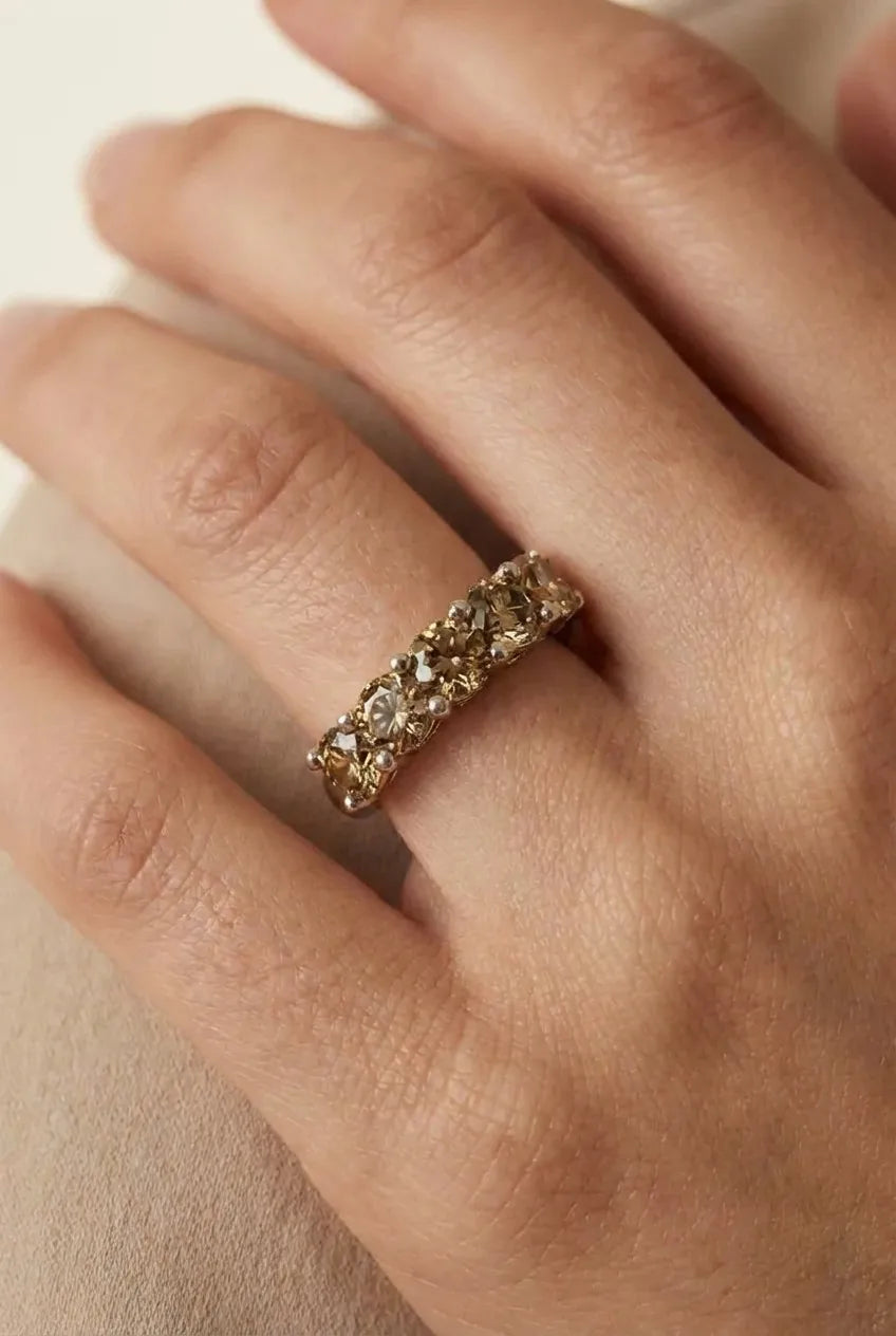 AÏNE Amber Wine Topaz Ring White Gold