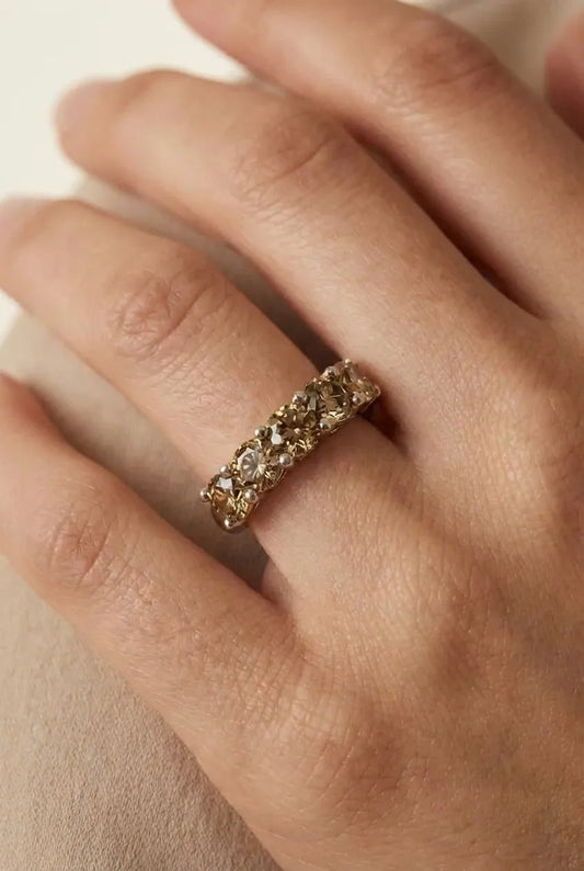 AÏNE Amber Wine Topaz Ring White Gold