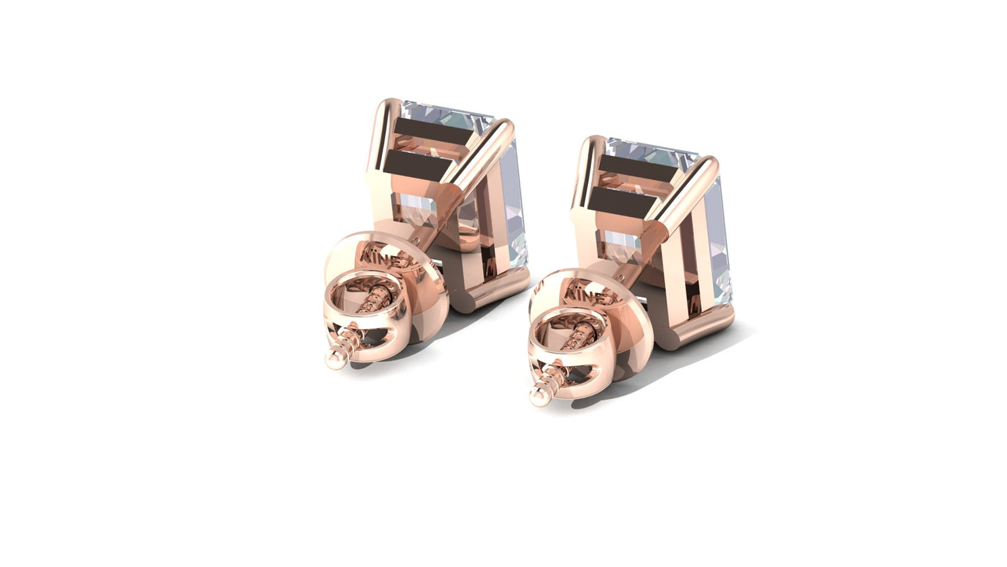 AÏNE Sheer Topaz Studs Rose Gold