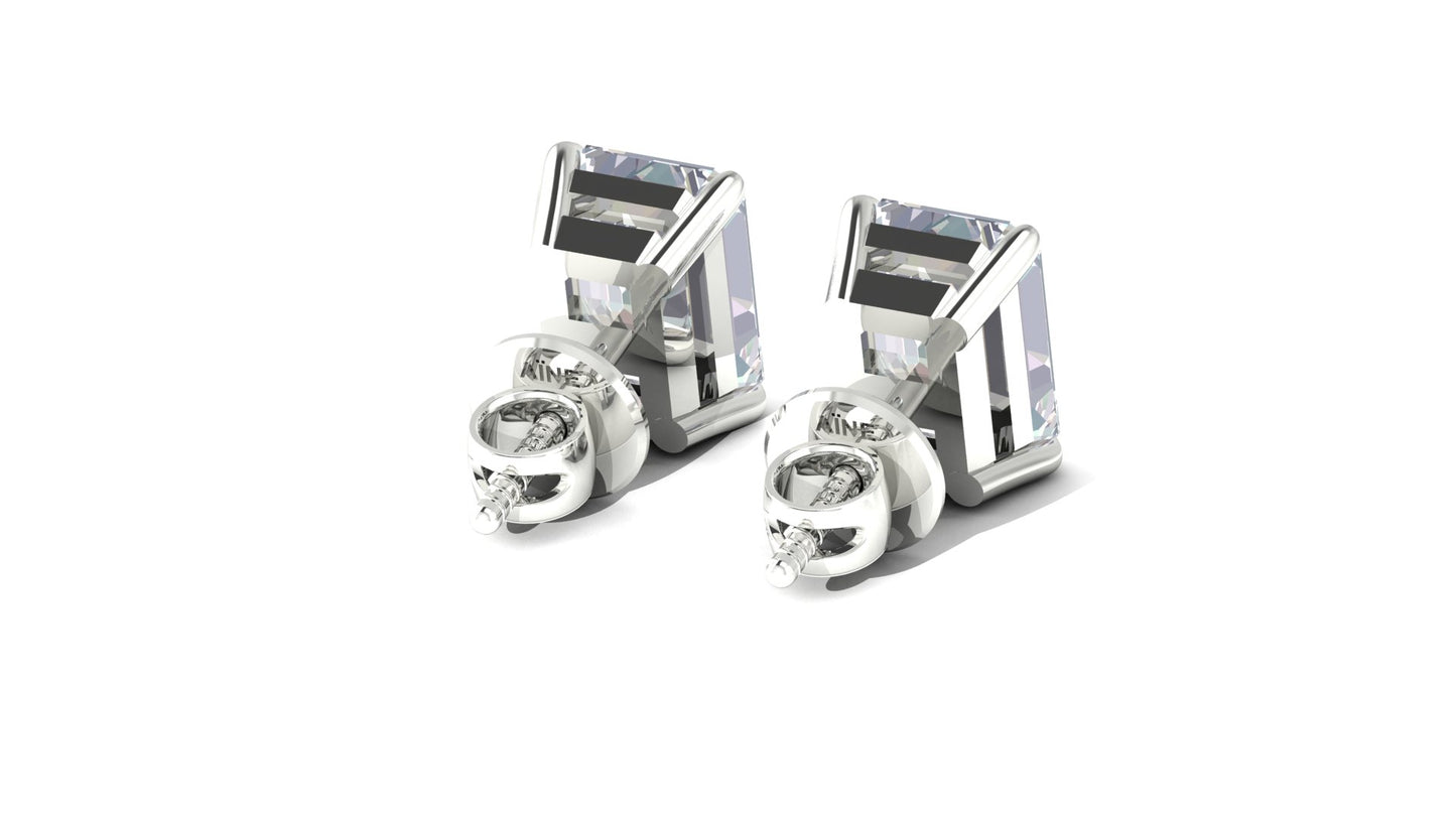 AÏNE Sheer Topaz Studs in White Gold