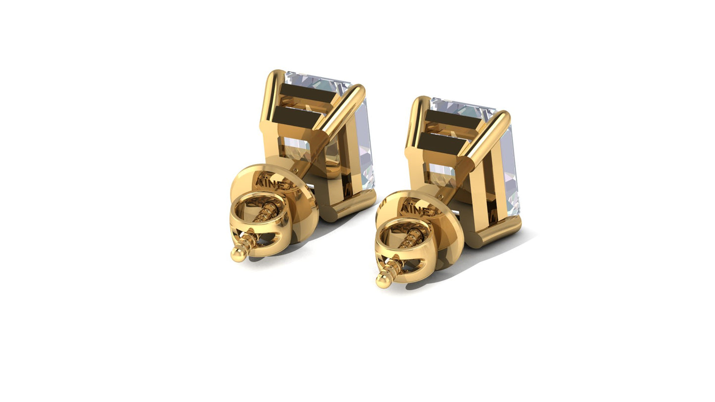 AÏNE Sheer Topaz Studs Yellow Gold