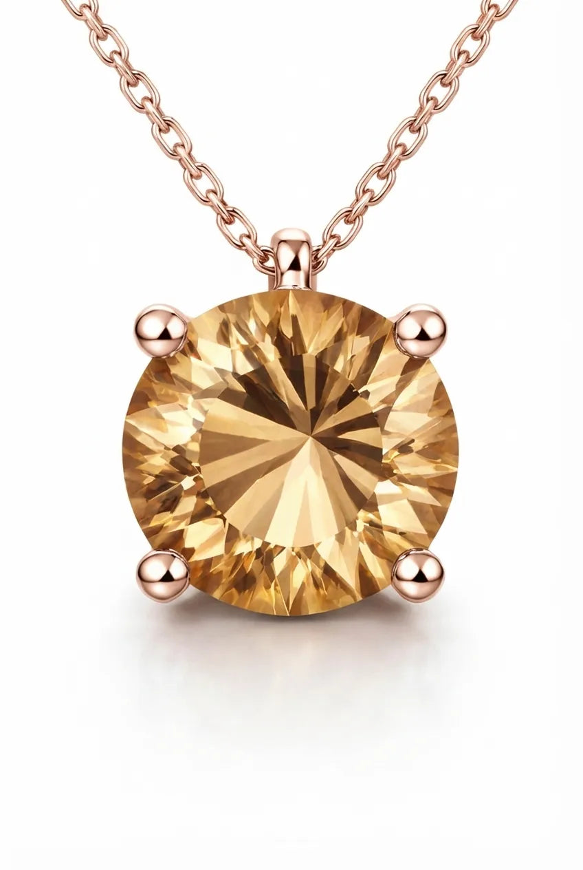 AÏNE Wine Topaz Pendant Rose Gold