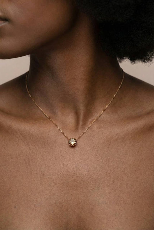 AÏNE Wine Topaz Pendant Yellow Gold