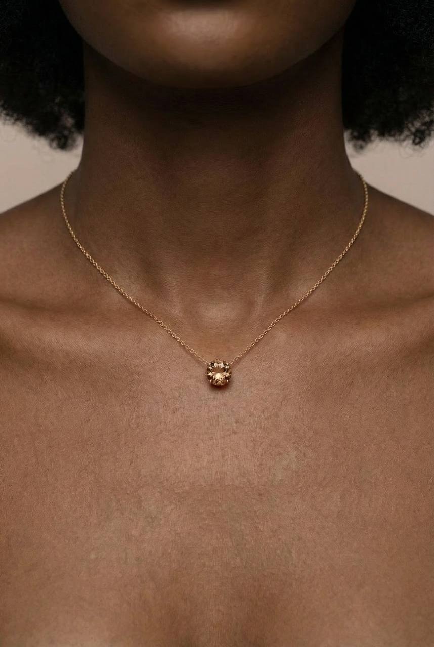AÏNE Wine Topaz Pendant Yellow Gold