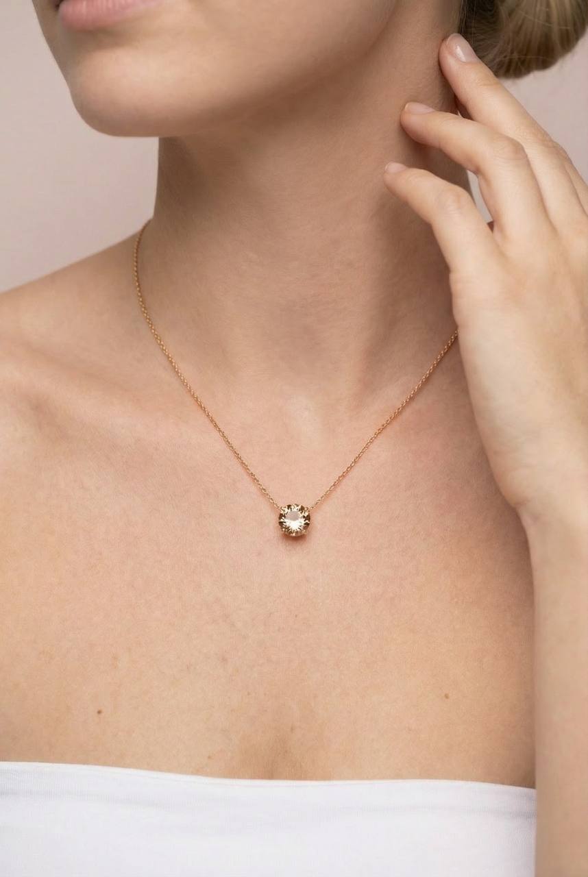 AÏNE Wine Topaz Pendant Yellow Gold