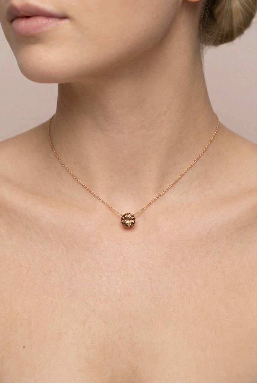 AÏNE Wine Topaz Pendant Yellow Gold