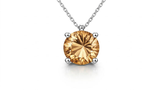 AÏNE Wine Topaz Pendant White Gold