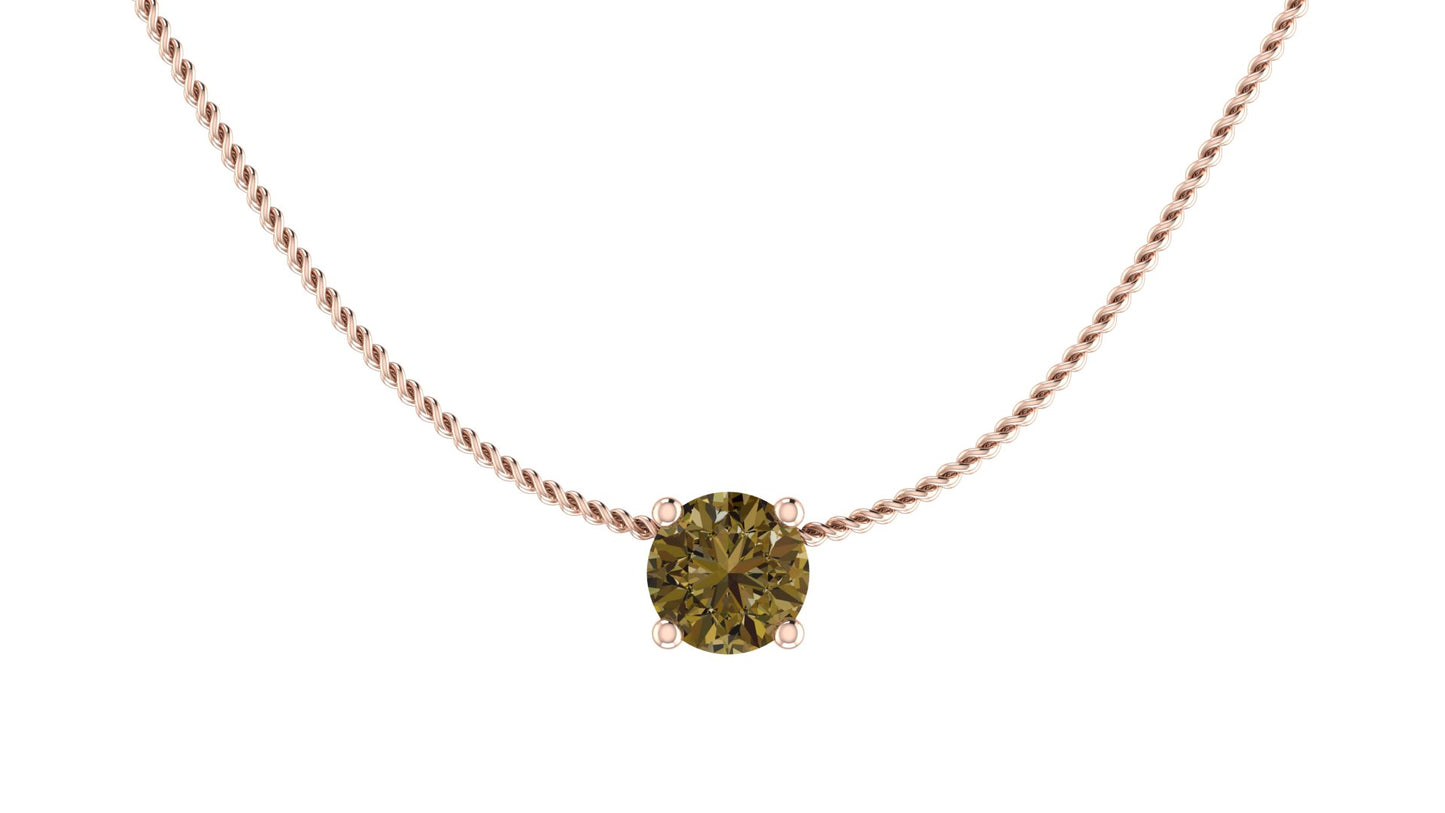 AÏNE Wine Topaz Pendant Rose Gold