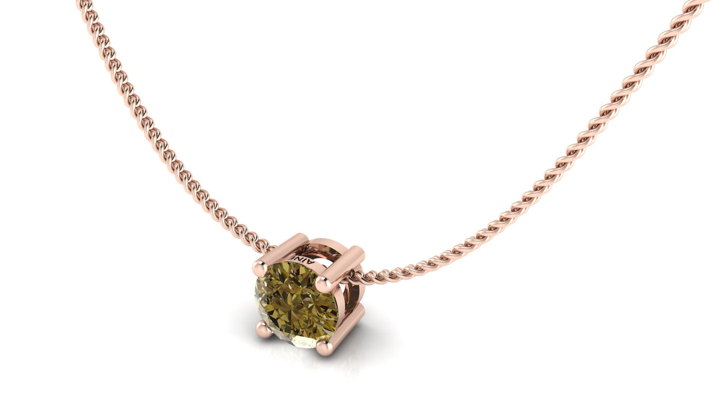 AÏNE Wine Topaz Pendant Rose Gold