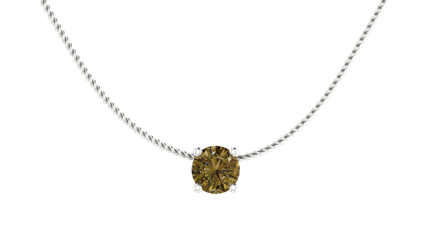 AÏNE Wine Topaz Pendant White Gold