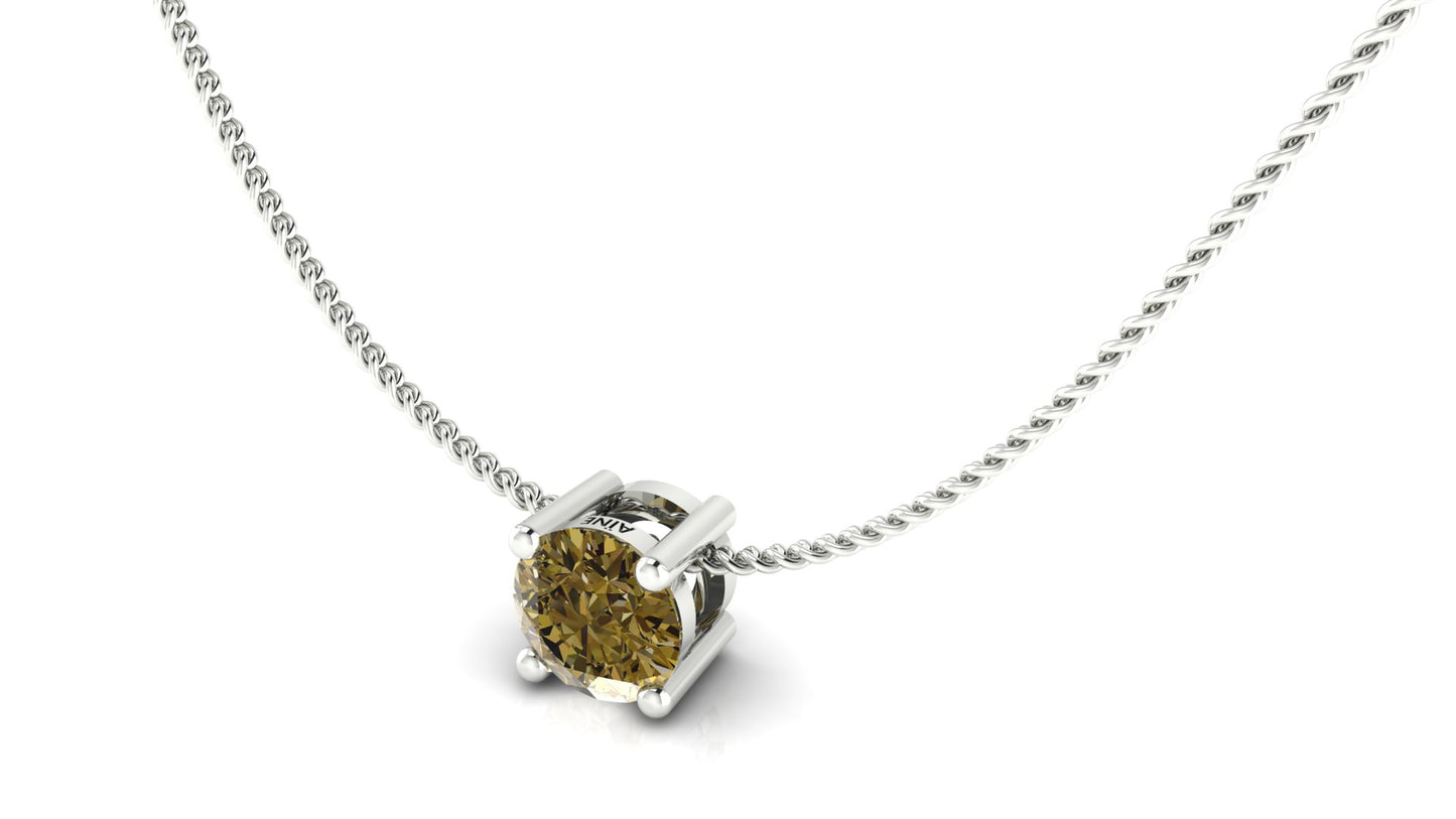 AÏNE Wine Topaz Pendant White Gold