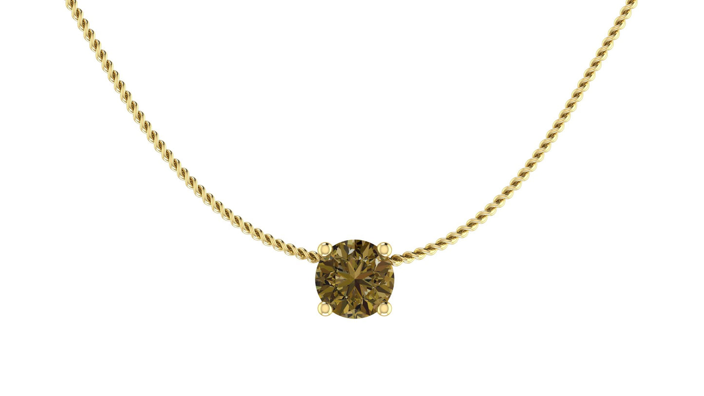 AÏNE Wine Topaz Pendant Yellow Gold