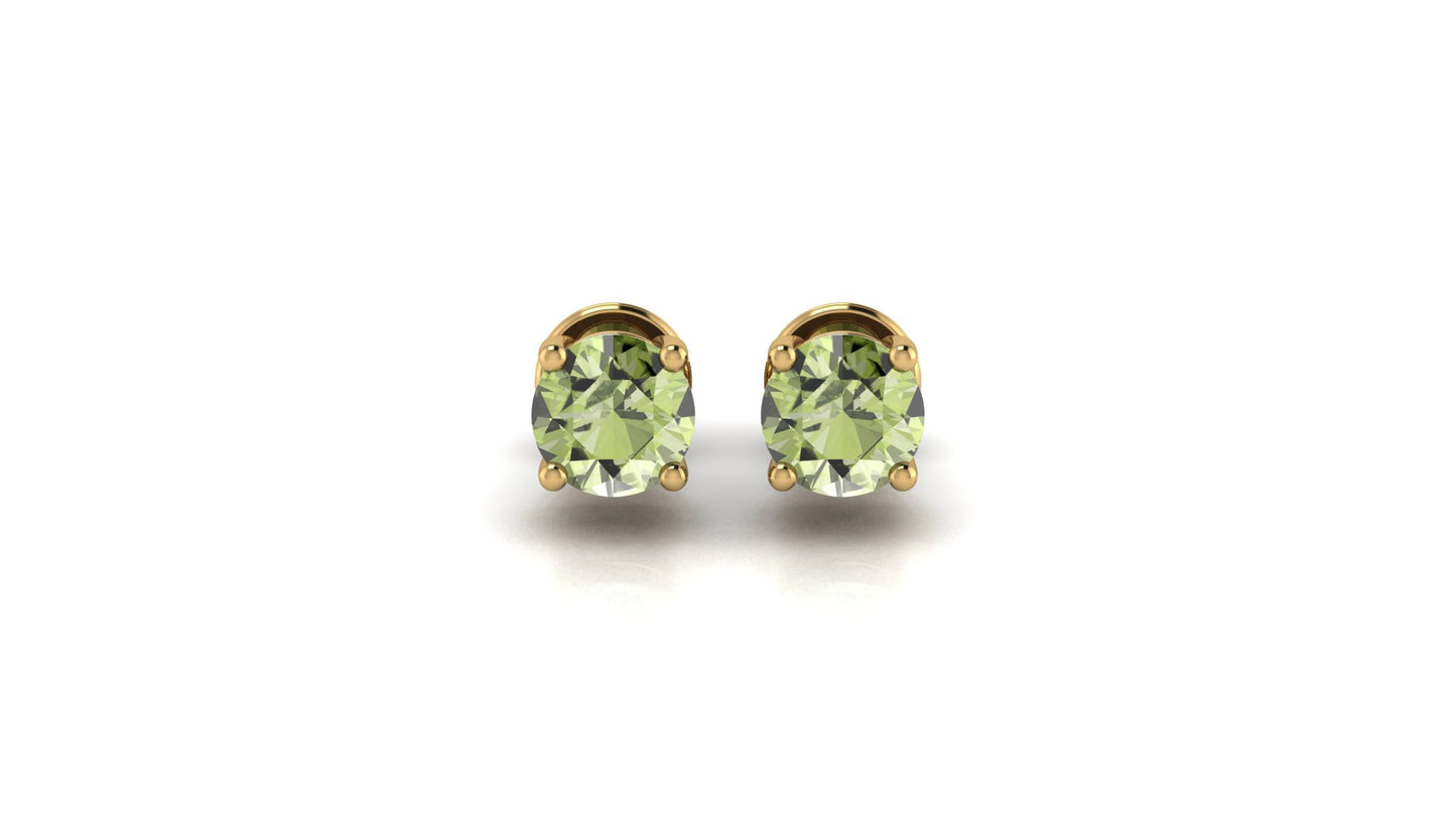 AÏNE Veil Beryl Studs in Yellow Gold