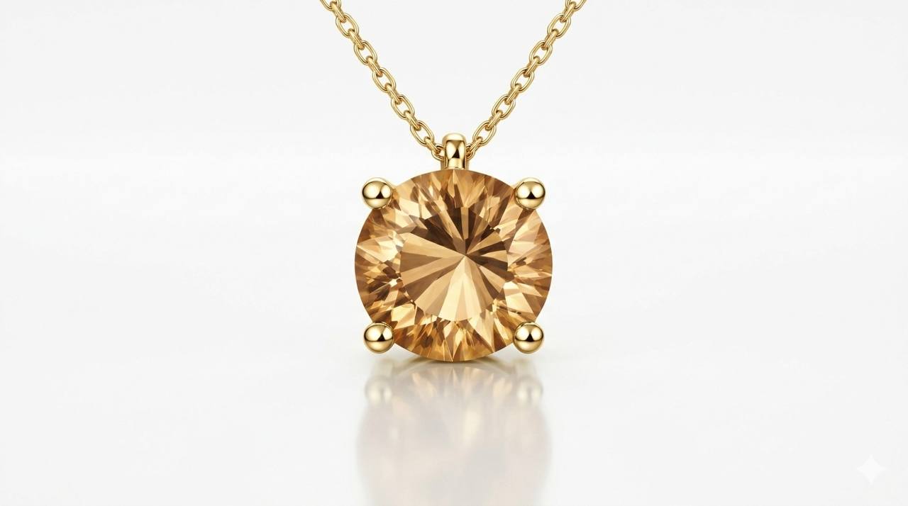 AÏNE Wine Topaz Pendant Yellow Gold