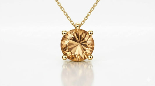 AÏNE Wine Topaz Pendant Yellow Gold