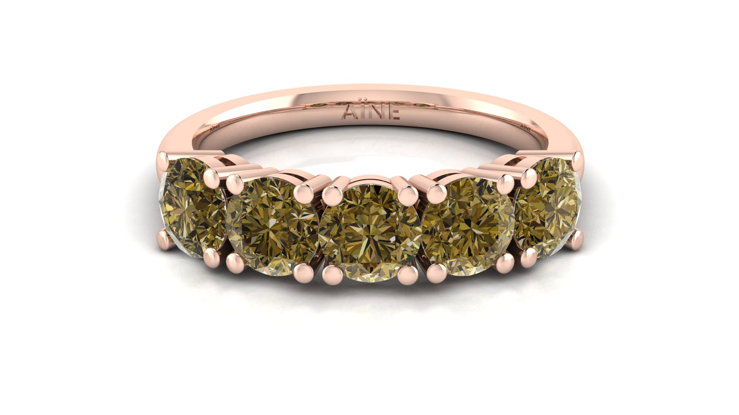 AÏNE Amber Wine Topaz Ring Rose Gold