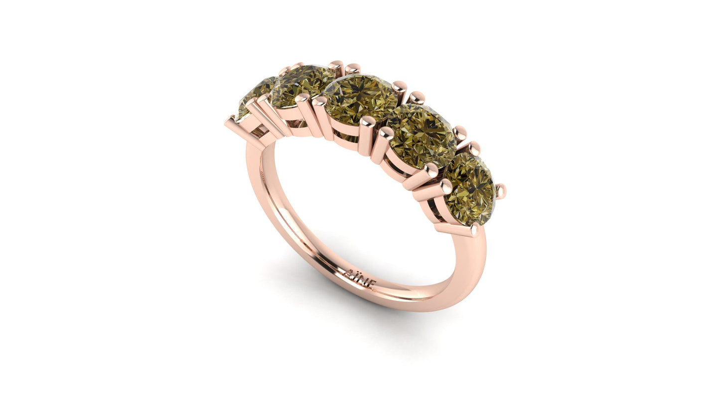 AÏNE Amber Wine Topaz Ring Rose Gold
