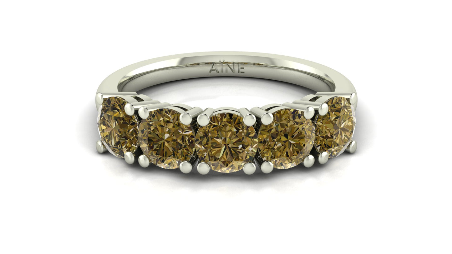 AÏNE Amber Wine Topaz Ring White Gold
