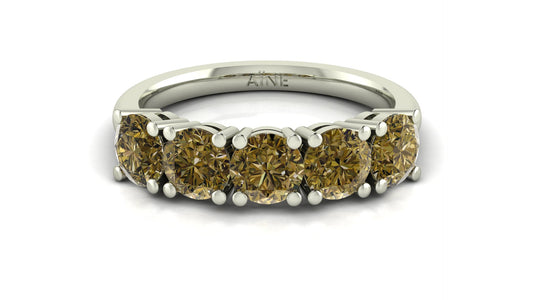 AÏNE Amber Wine Topaz Ring White Gold