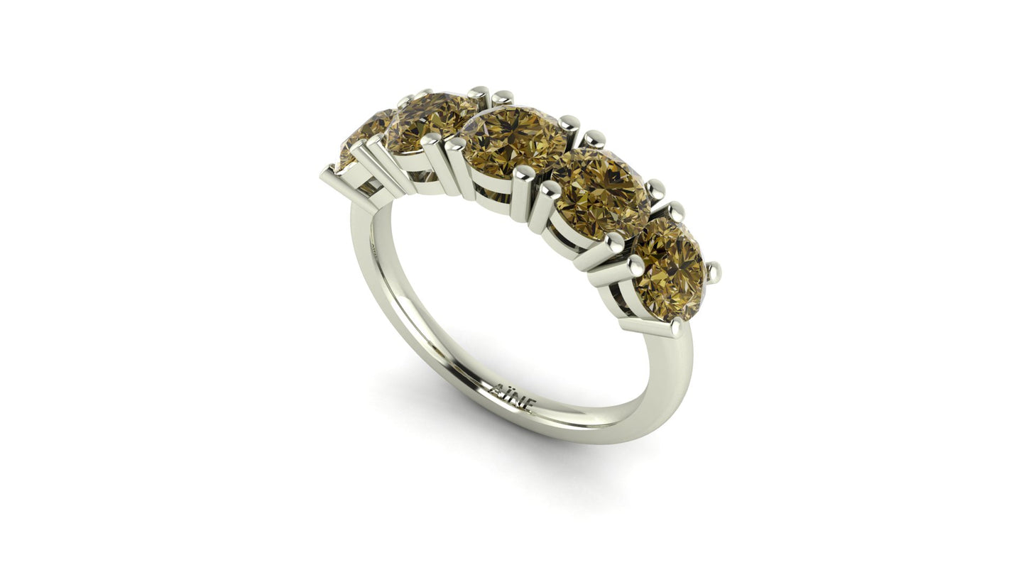 AÏNE Amber Wine Topaz Ring White Gold