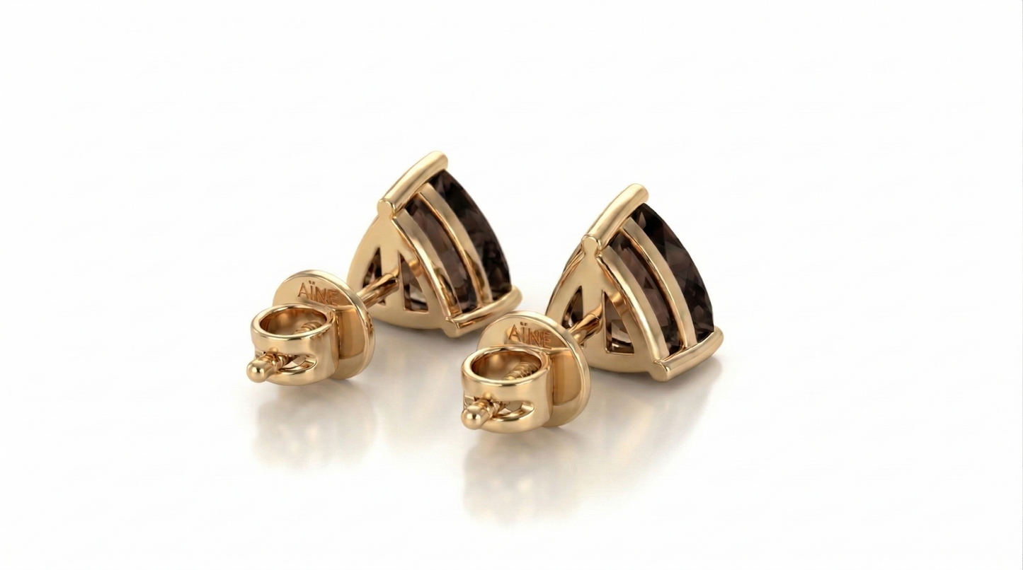 AÏNE Smoky Quartz Studs