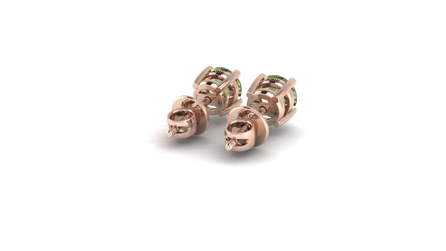 AÏNE Veil Beryl Studs Rose Gold