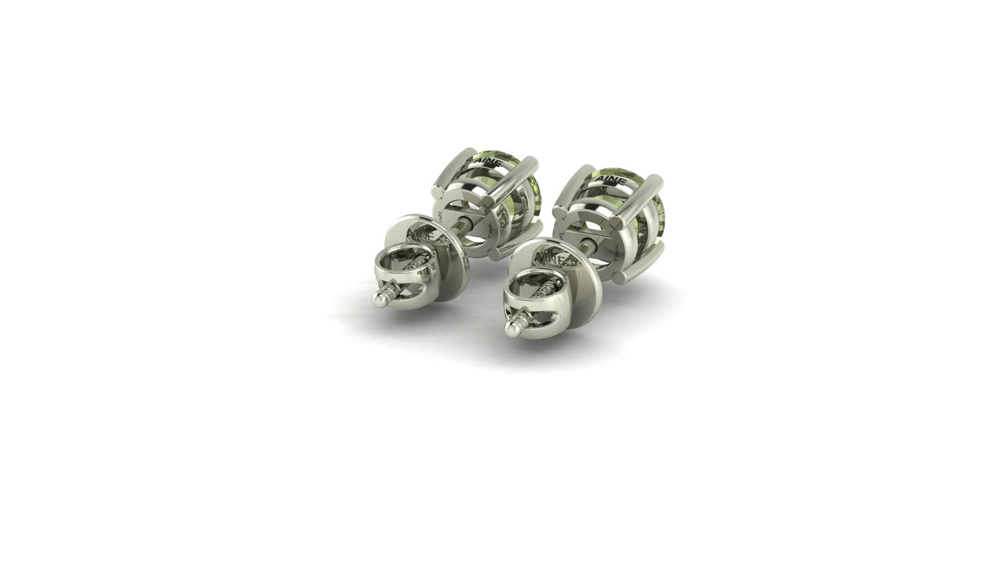 AÏNE Veil Beryl Studs White Gold