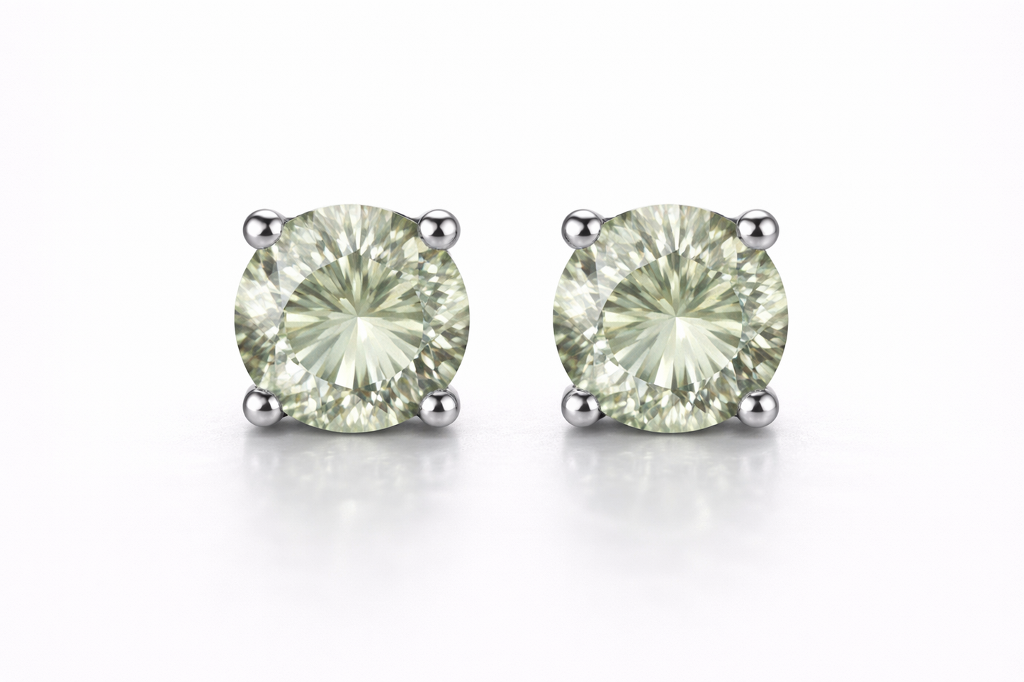 AÏNE Veil Beryl Studs White Gold