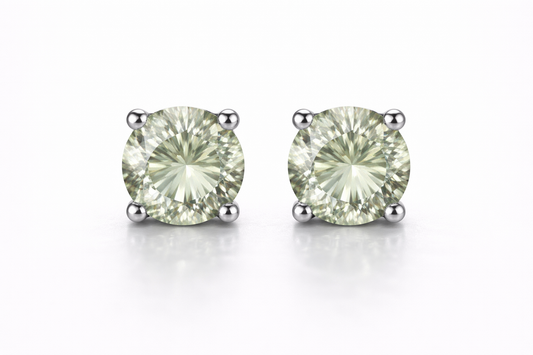 AÏNE Veil Beryl Studs White Gold