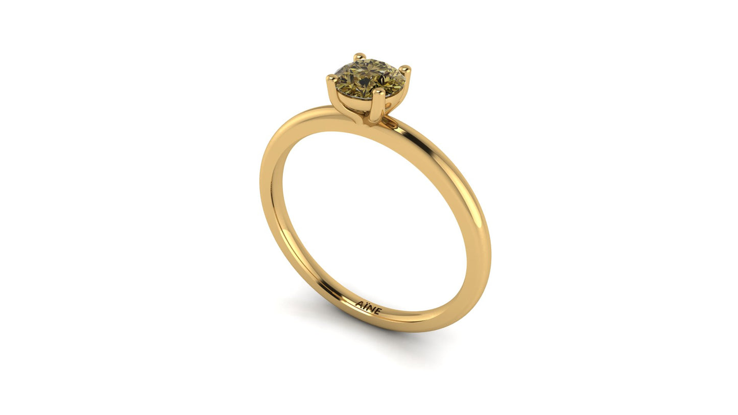 AÏNE Wine Topaz Ring in Yellow Gold