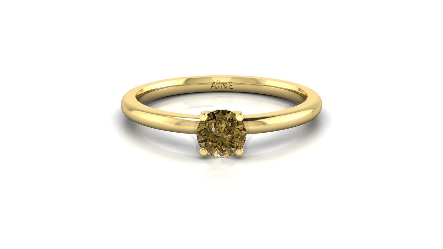 AÏNE Wine Topaz Ring in Yellow Gold