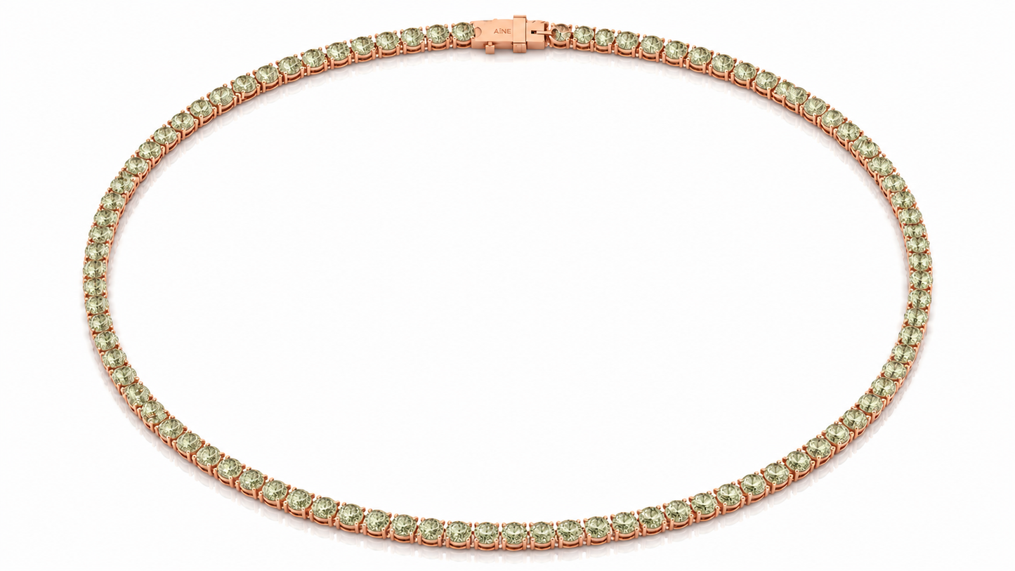 AЇNE Beryl Tennis Necklace in Rose Gold