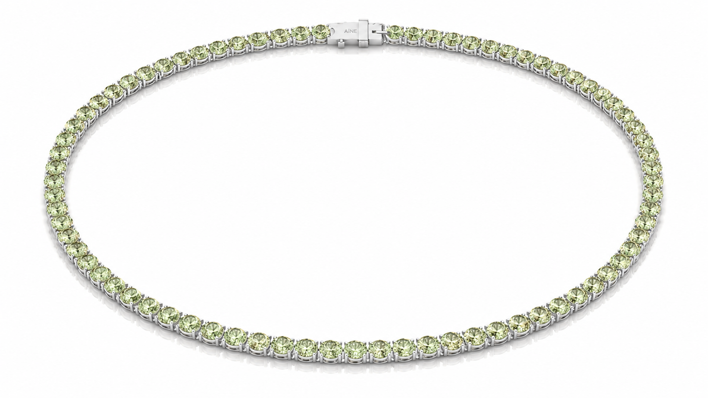 AЇNE Beryl Tennis Necklace in White Gold