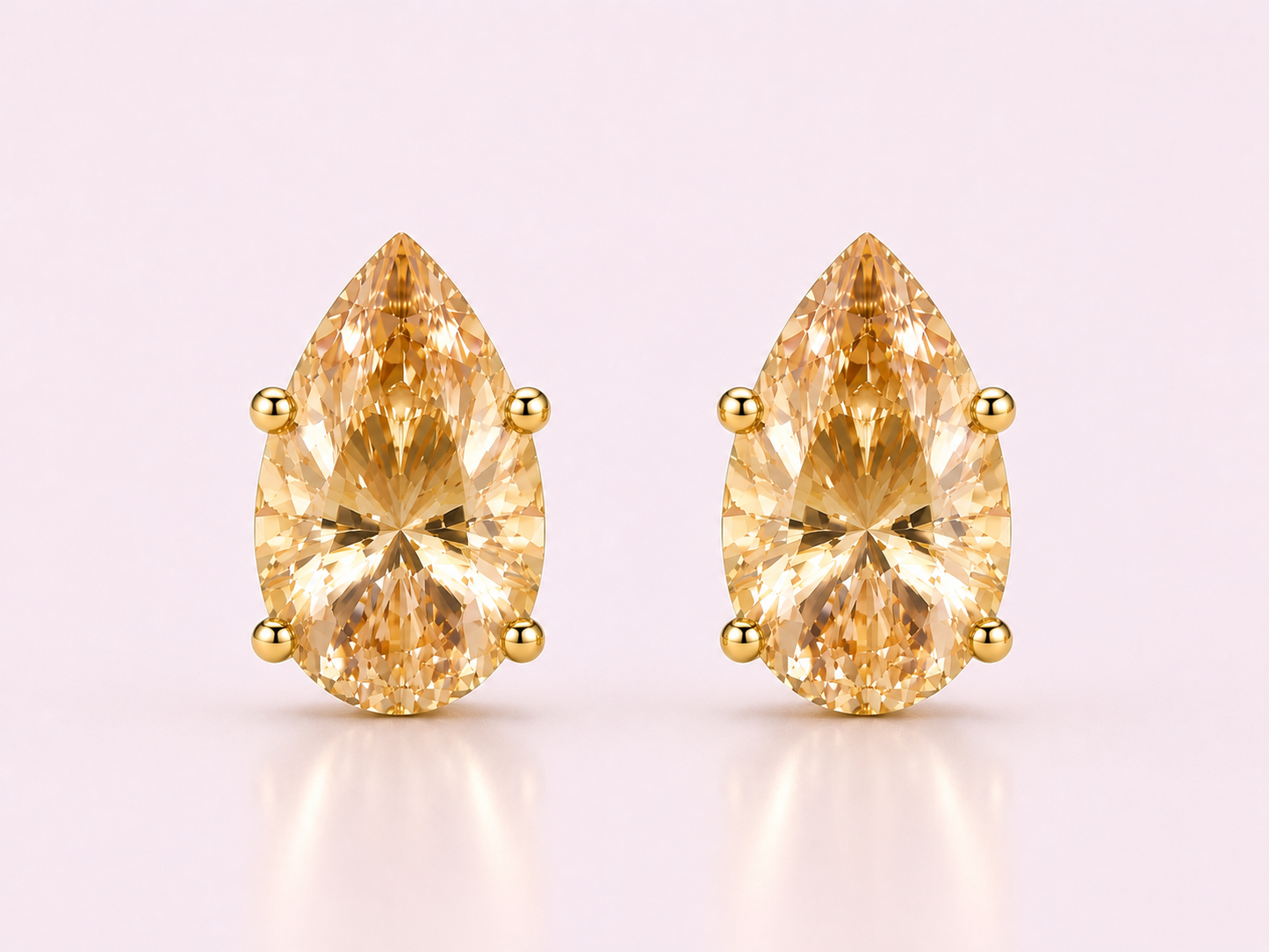 AЇNE Champagne Topaz Studs in Yellow Gold