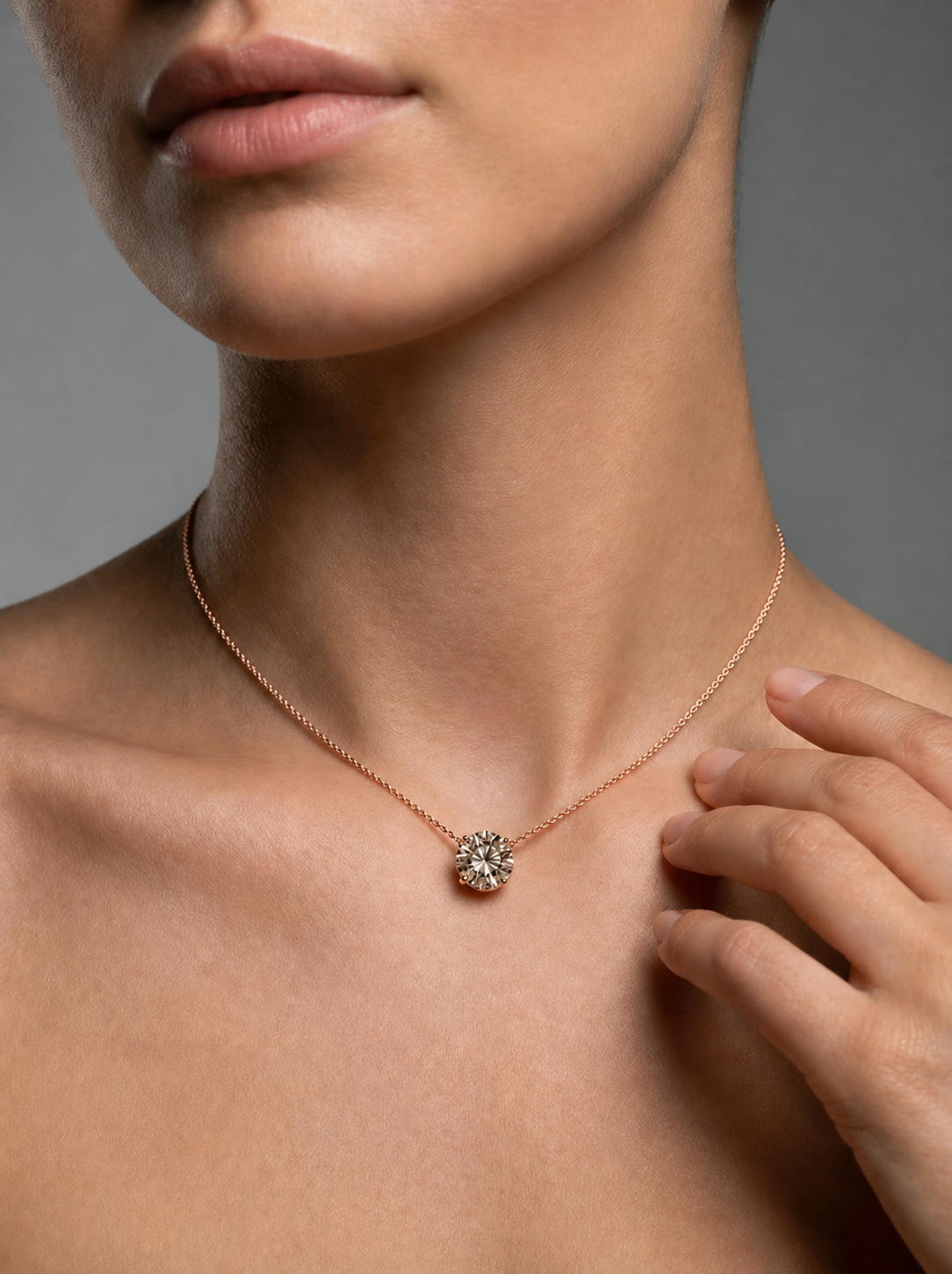 AЇNE Eclipse Topaz Pendant in Rose Gold