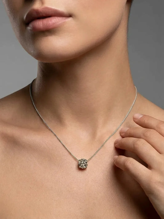 AЇNE Eclipse Topaz Pendant in White Gold