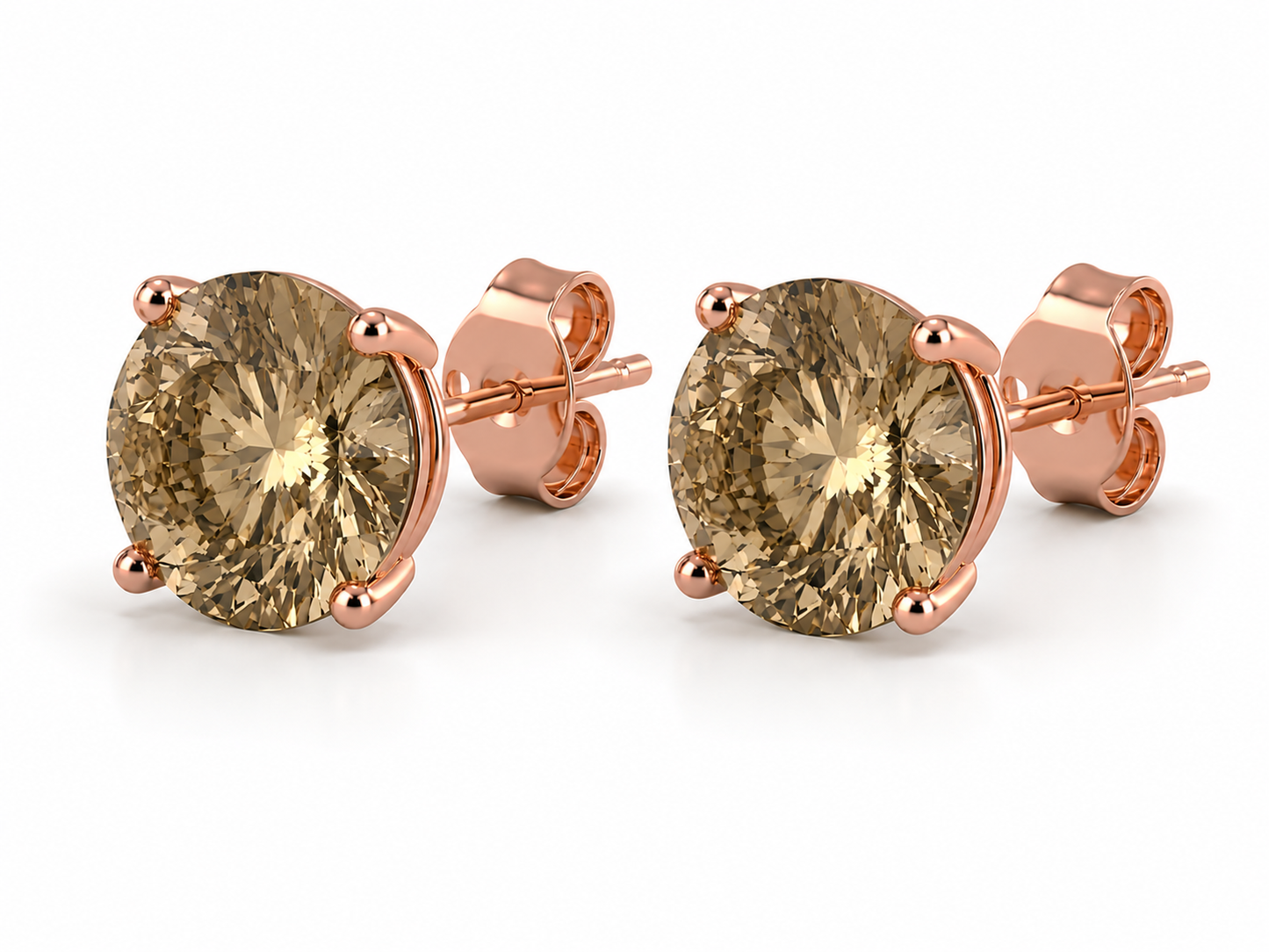 AЇNE Eclipse Topaz Studs in Rose Gold