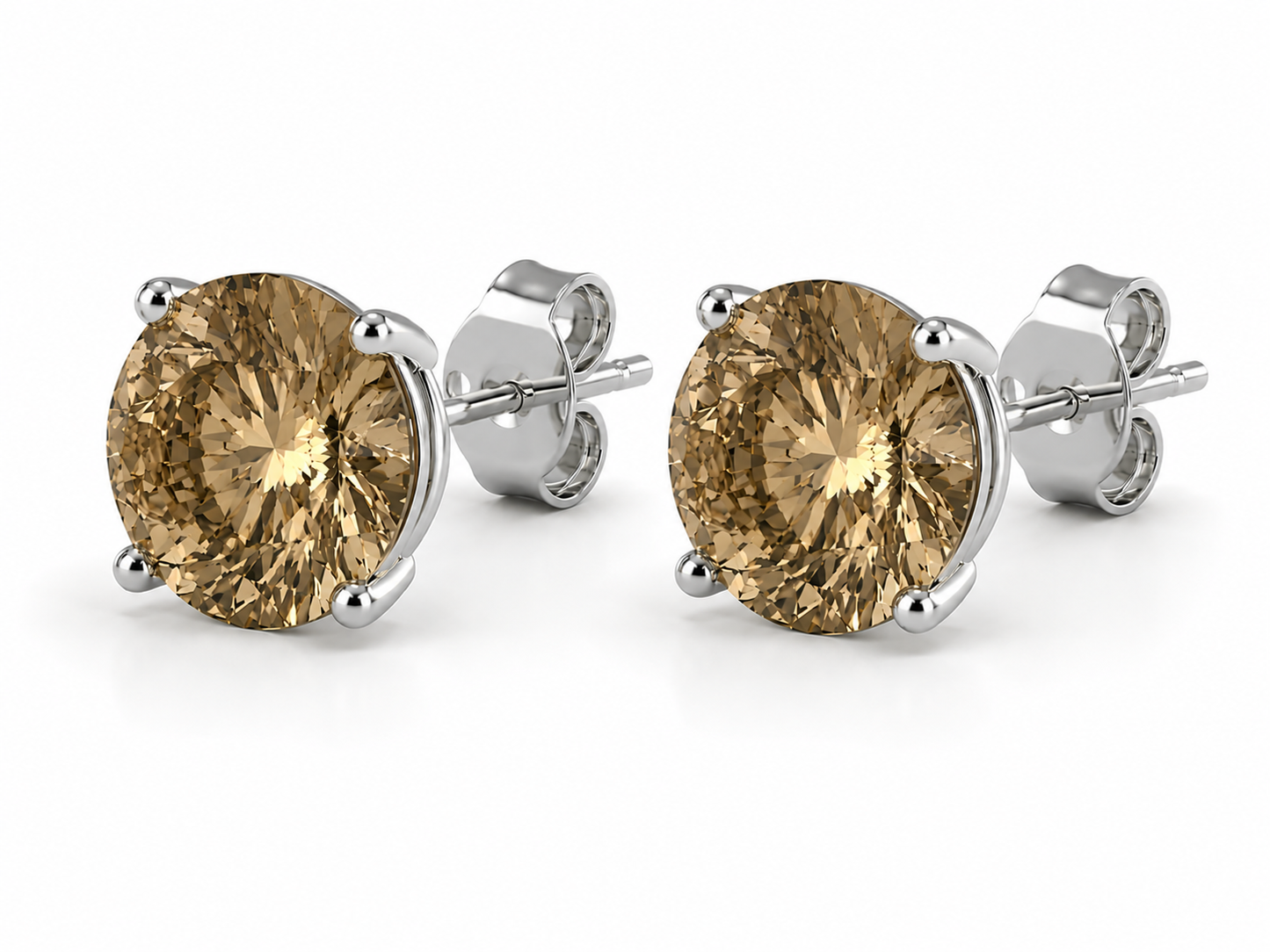 AЇNE Eclipse Topaz Studs in White Gold