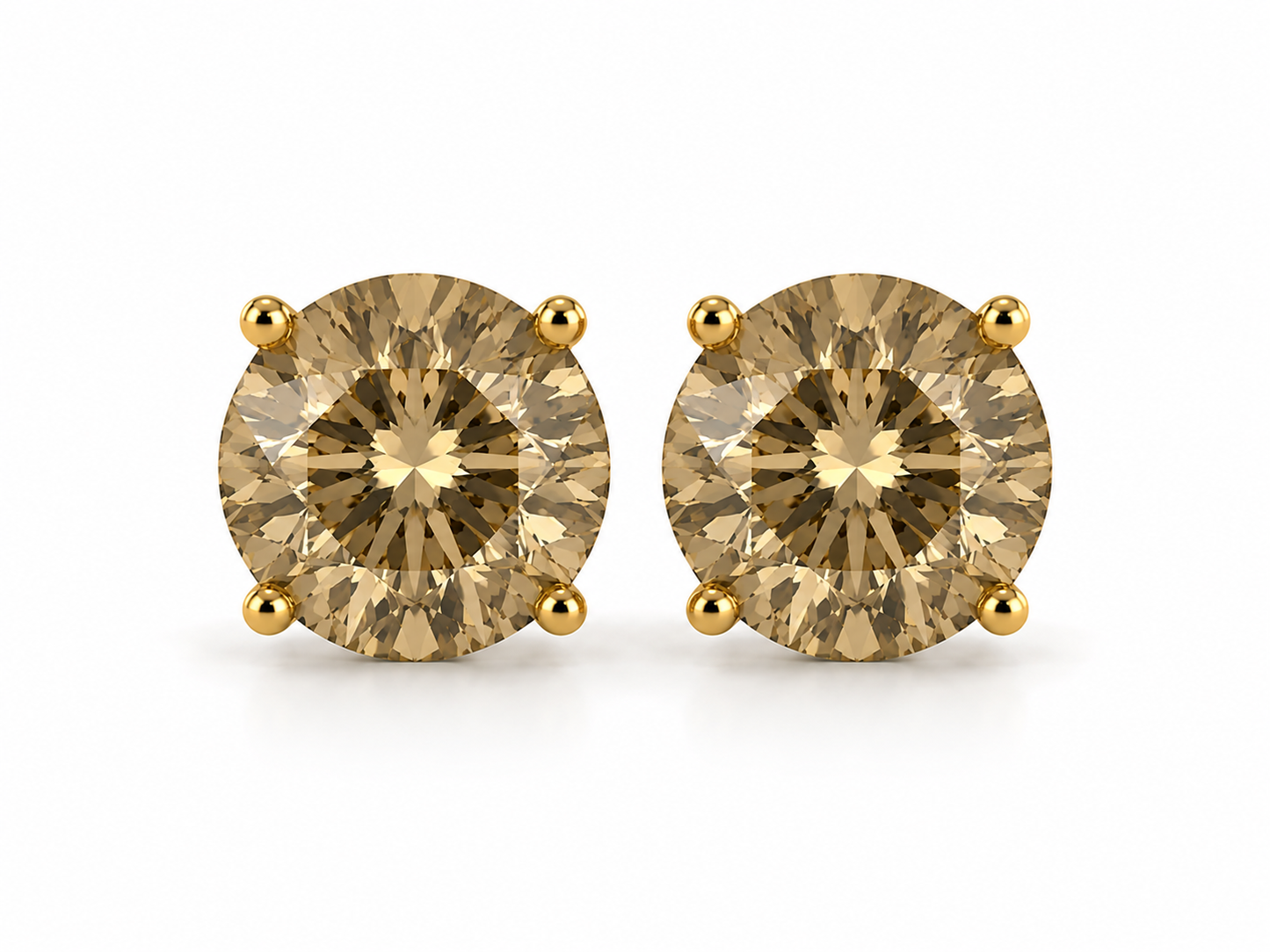 AЇNE Eclipse Topaz Studs in Yellow Gold