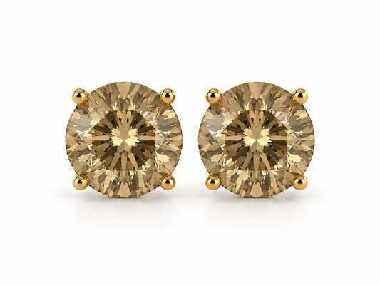 AЇNE Eclipse Topaz Studs in Yellow Gold