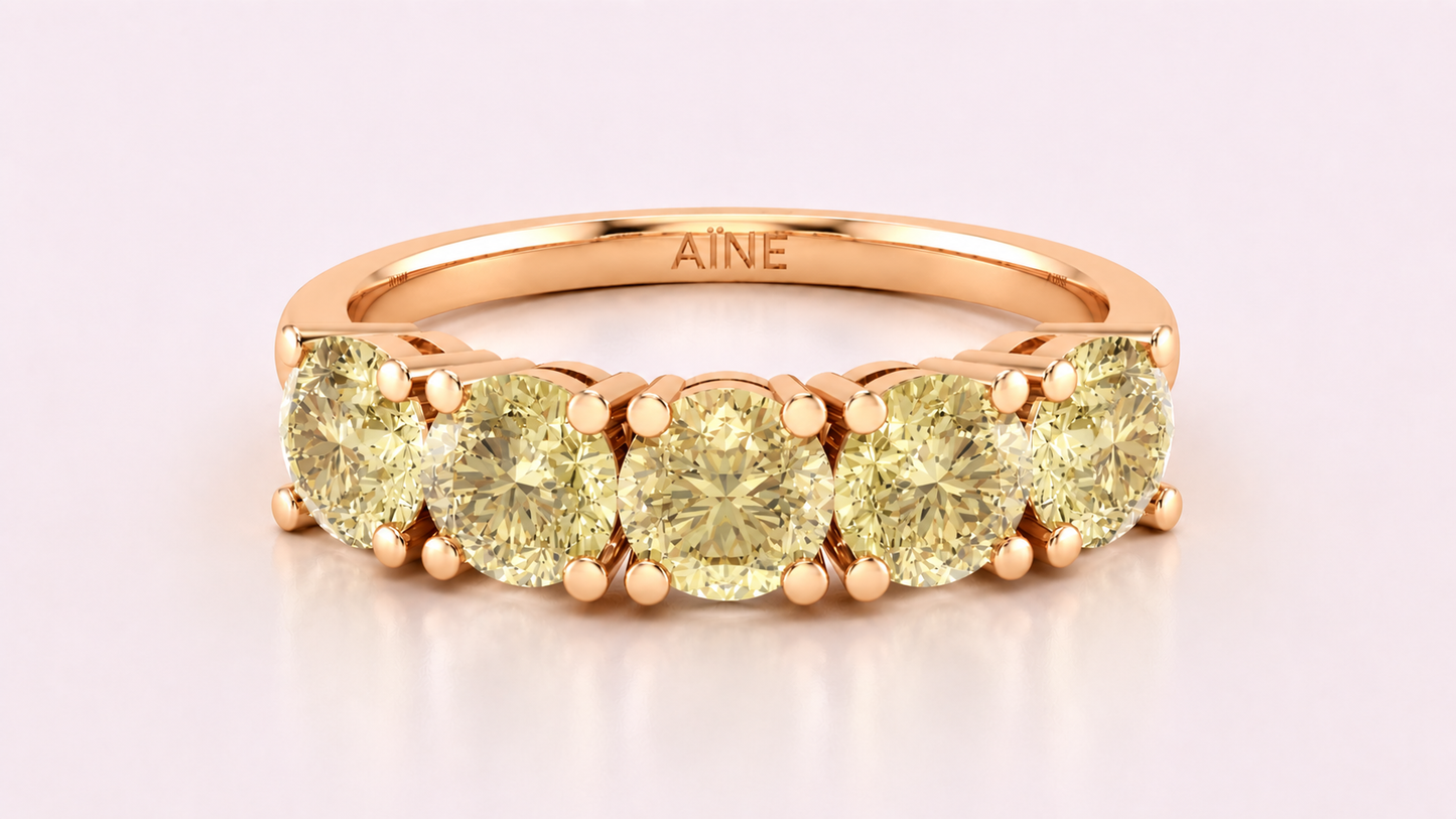 AЇNE Eternal Beryl Ring in Rose Gold